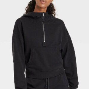 815 JUNIORS BLACK XXL 1/2 ZIP HOODED SWEATSHIRT BY JOYLAB
